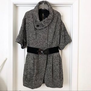 NWT Tweed Herringbone Cocoon Coat